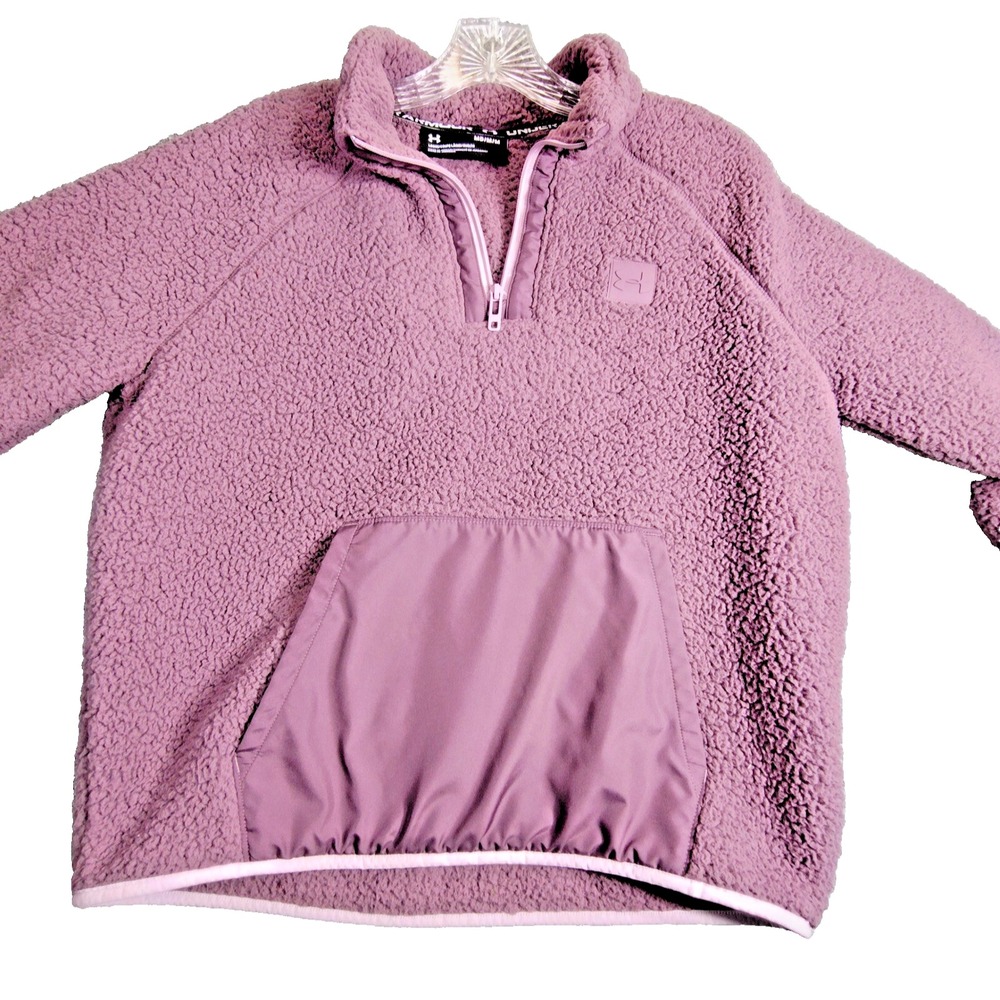 Under Armour Pullover Fleece Quarter Zip Jacket Mauve Purple Women's Medium